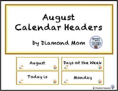August calendar headers English
